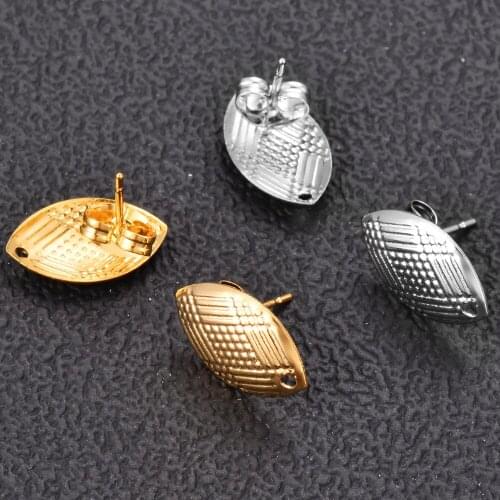 10Pcs/Lot Newest Stainless Steel Oval Horse Eye Ear Stamping Earrings Charms DIY Jewelry Making Components Supplies