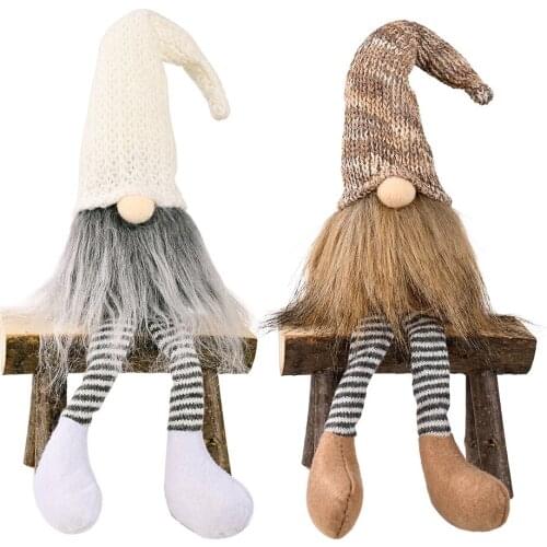 12 PCS Christmas Gnomes Decorations Handmade Swedish Tomte with Long Legs Scandinavian Figurine Plush Elf Doll Wholesale XB