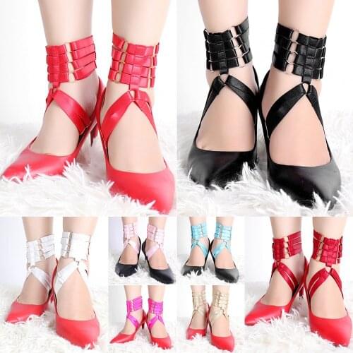 Punk Goth 2PC Thigh Bands Rivet Accessories Sexy Women Strappy Elastic Bondage Harness Suspender Garters Stocking Belt