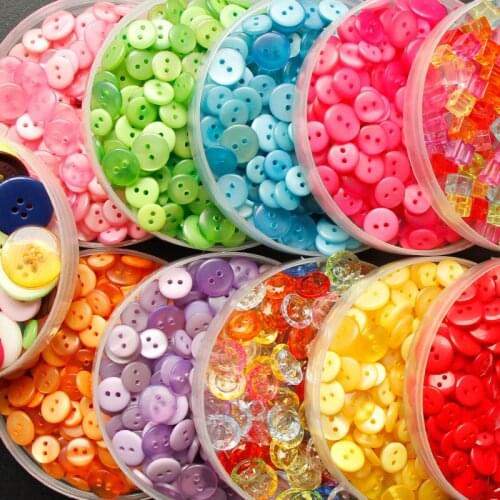 20-240pcs Mixed Round Mosaic Tiles for Scrapbooking Crafts Plastic Buttons 2 Holes Mosaic Making Material Handmade DIY Puzzle
