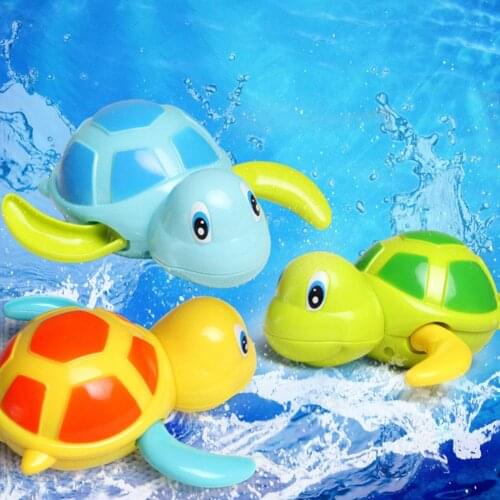 2019 Random Color New born babies swim turtle wound-up chain small animal Baby Children bath toy jugetes playa bebes