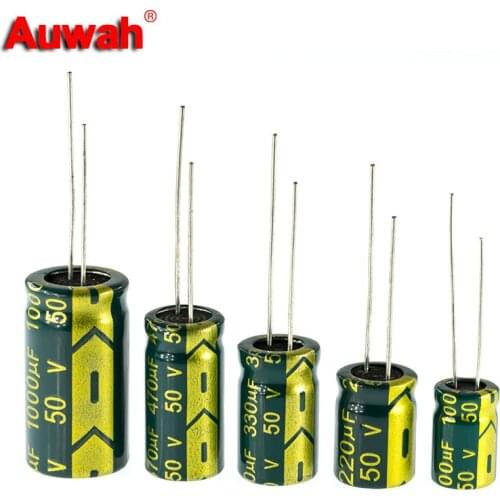 5-100pcs High Frequency Aluminum Electrolytic Capacitor 50V 10uF 22uF 47uF 100uF 220uF 330uF 470uF 1000uF 2200uF 3300uF 4700uF