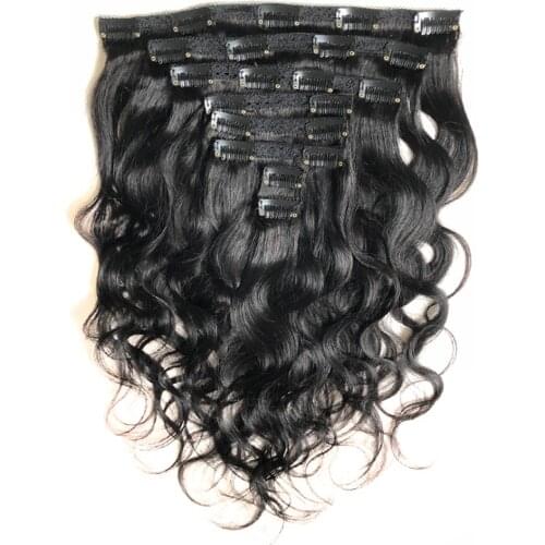 Tinashe Beauty Clip In Human Hair Extensions 120G/Set 8 Pieces Remy Natural Brazilian Body Wave Human Hair Extension Clip Ins