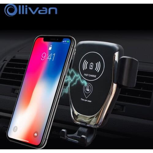 Car Charger Qi Wireless Chargers 10W Fast Charging Dock Station Car Chargeur induction Holder For Apple iPhone Xiaomi Samsung