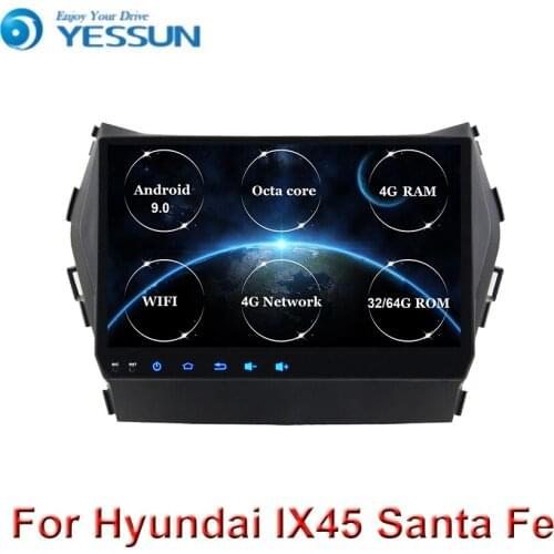 Android 9.0 car dvd For Hyundai IX45 Santa fe 2013 2014 2015 2016 2017 car radio stereo navigation car dvd player gps