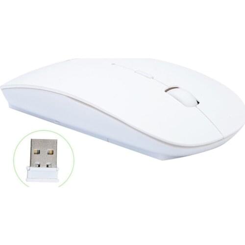 Wireless Mouse for Macbook iMac Laptops PCs Tablets 2.4 GHz wireless battery operated Mouse (White)