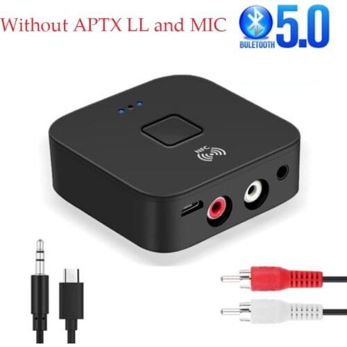 Bluetooth 5.0 Receiver aptX LL Mic 3.5mm AUX/RCA HIFI Car 10m Wireless Music Audio RAC Receiver For Car PC Headphone Speaker