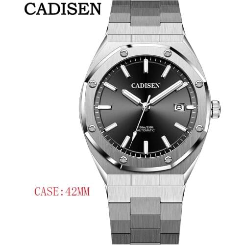 CADISEN New Polygon design case womens Watches Mechanical Automatic NH35A Blue ladys Watch 100M Waterproof Brand Luxury watch