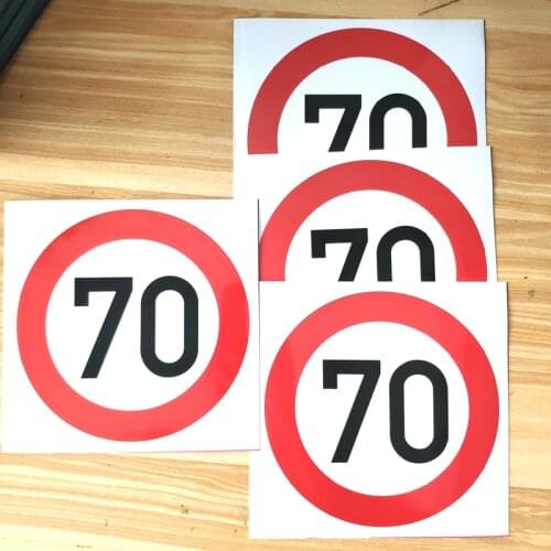 CS-1490#16*16cm Speed limit, 70 km per hour waterproof car sticker PVC printed full color sticker for auto car stickers styling