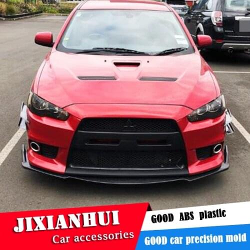 For Mitsubishi Lancer Front shovel Body kit spoiler 2006-2015 Lancer ABS Rear lip rear spoiler front Bumper Diffuser Protector