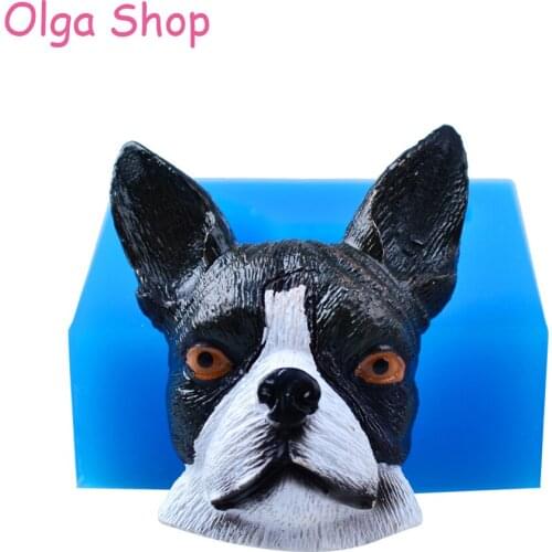 DYL527 50.6mm 3D French Bulldog Silicone Mold - Animal Mold Fondant, Cake Decorating Tools, Cookie Biscuit, Resin Polymer Clay