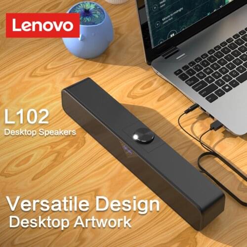 Lenovo L102 Computer Speaker Stereo Sound subwoofer Speaker 3.5mm Aux For Macbook Laptop Notebook PC Music Player Loudspeaker