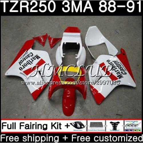 Body For YAMAHA TZR-250 3MA TZR 250 1988 1989 1990 1991 5HC.0 TZR250RR TZR250 RS RR YPVS TZR250 88 89 90 91 Fairing Red white