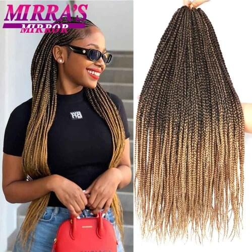 Box Braids Crochet Braids Hand Made Braiding Hair 22 Roots Crochet Box Braids Synthetic Jumbo Box Braids Brading Hair Extensions