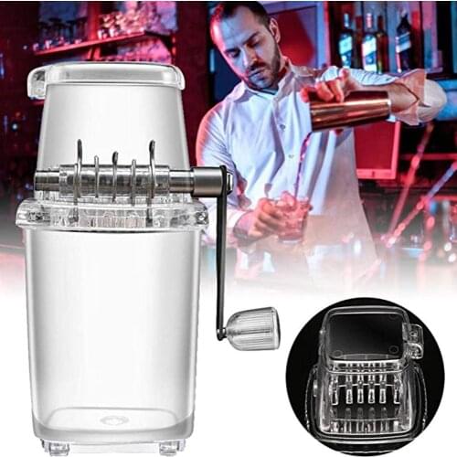 Kitchen Transparent Manual Ice Crusher Cutter Chopper Grinder Hand Crank Machine Kitchen Gadgets Tools