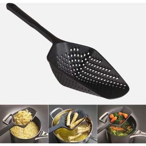 Kitchenware cooking tool Nylon filter spoon colander black large kitchen accessories gadget drain vegetable water spoon