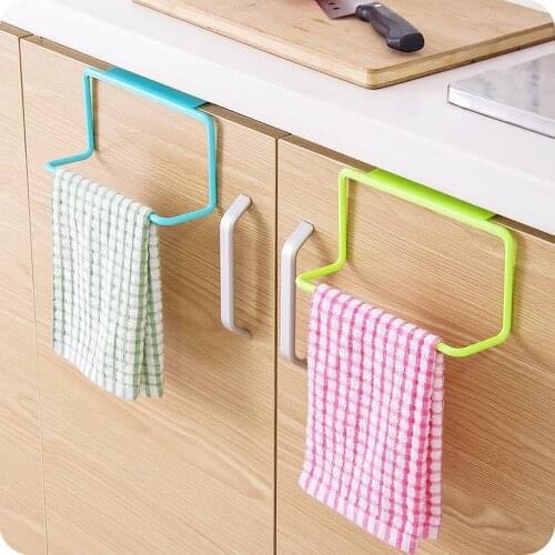 Kitchen Organizer Towel Rack Hanging Holder Bathroom Cabinet Cupboard Door Back Hanger Kitchen Bathroom Towel Wall Hanger Rack
