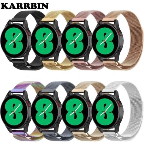 KARRBIN 22mm 20mm Metal Watchband for Samsung Galaxy Watch 4 40mm 44mm Strap for Galaxy Watch 4 Classic 42mm 46mm