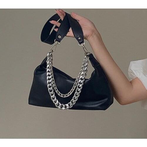 Fashion Women Messenger Bag PU Leather Elegant Chain Money Purse Shoulder Crossbody bags Pouch Solid Color ladies Handbags black
