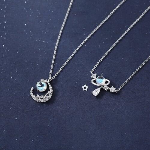 Fashion Creative Globe Planet Necklace Jewelry Colorful Epoxy Ball Moon Popular Pendant Necklaces