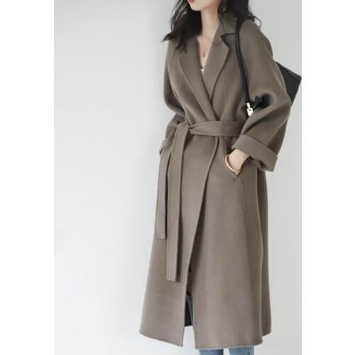 Fashion Winter 100% Wool Coat Korean Style Long Coat Women Autumn Women Coats Female Abrigos Mujer Invierno 2020 New WPY1325