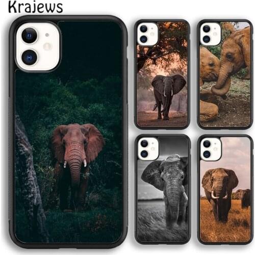 Krajews Elephant Love Affection Nature Soft Phone Case Cover For iPhone 5 SE 6s 7 8 plus X XR XS 11 12 pro max Samsung S8 S9 S10