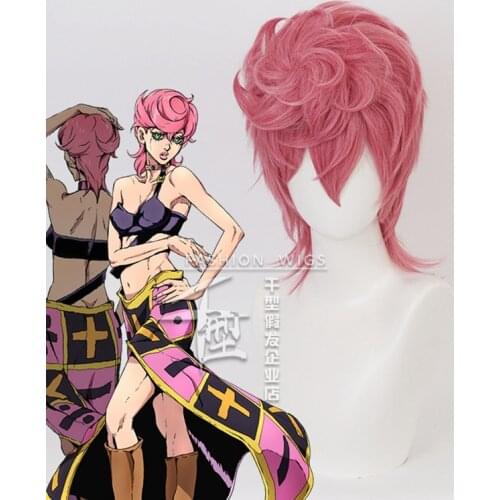 Anime JOJO Bizarre Adventure Golden Wind Trish Una Cosplay Wig Heat Resistant Hair Cosplay Costume Wigs