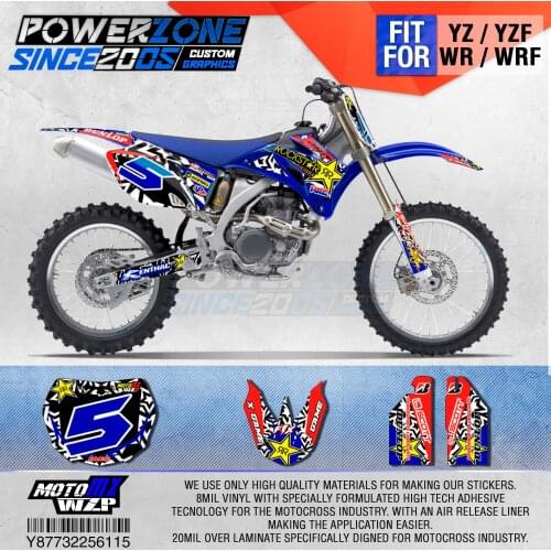 PowerZone Customized Team Graphics Backgrounds Decals 3M Custom Stickers For YAMAHA YZF250 450 06-09 WR250F/450F 07-13 07-11 115