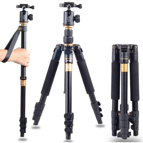 Professional High Quality Q-570 Portable Pro Tripod Monopod Ball Head Compact Travel for SLR DSLR Camera Q570