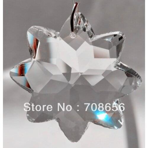 160PCS 38MM CLEAR 8 POINTED START CRYSTAL PRISM SUNCATCHER PENDANT SHIPPING FREE