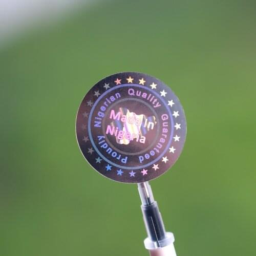 Made in Nigeria Hologram stickers in 20x20mm Silver
