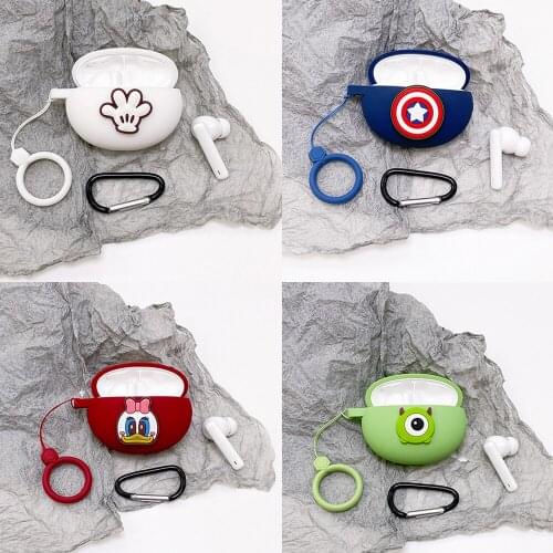 Cute Cartoon Earphone Cover for Huawei Freebuds 4i Case TWS Bluetooth Wireless Headphone Charging Box Case Headset Silicone Case
