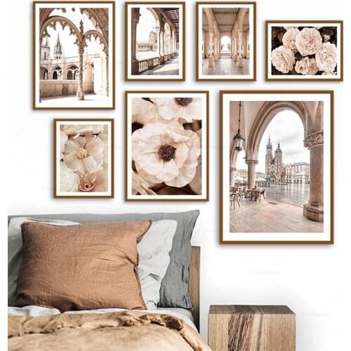 Nordic Landscape Art Posters and Prints Europe Building Rose Peony Quotes Canvas Painting Wall Pictures for Living Room Decor