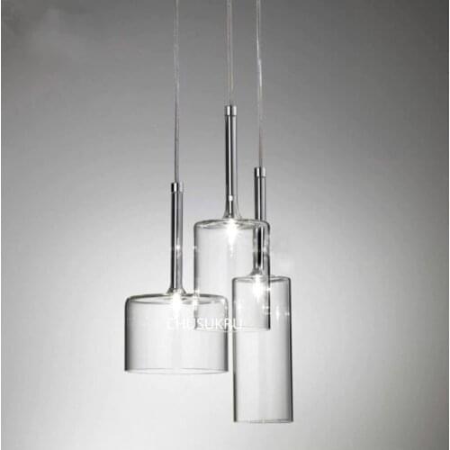 Modern simple Pendant Lamp northern Europe creative personalized bar living room bedroom single head three head glass chandelier