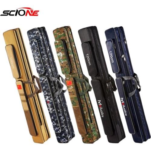 120 cm Oxford Fishing Bag Camo Outdoor Multifunctional Fishing Rod Fish Pole Lure Storage Bags Fishing Tackle Pesca XA118G