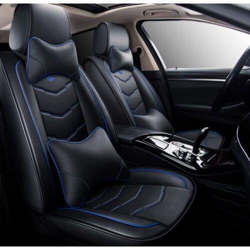 Kalaisike Leather plus Flax Universal Car Seat covers for Luxgen all models Luxgen 5 6SUV U5 7SUV SUV 5 seats car styling auto