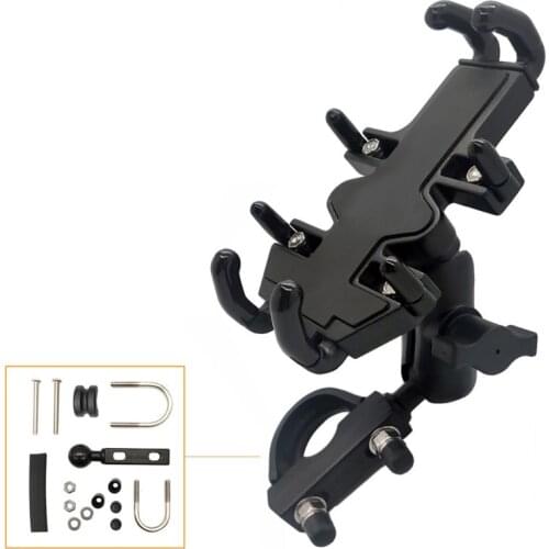 1 Set Universal 360 Degree Rotatable Motorbike Motorcycle Scooter Mobile Phone Holder Shockproof Cradle Clamp Mount