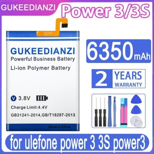 GUKEEDIANZI Replacement Battery Power 6350mAh for ulefone power 3 3s power3