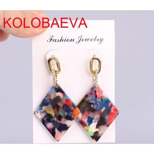 2020Earrings for women acrylic jewelry fashion korean statement gold earrings Designer drop big punk vintage bohemian cross cc