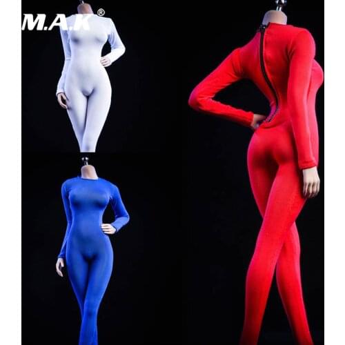 1/6 Scale Female Figure Clothes 19XG37 Long Sleeved Bodysuit Undercoat Jumpsuit Model for 12'' Action Figure Body Accessory