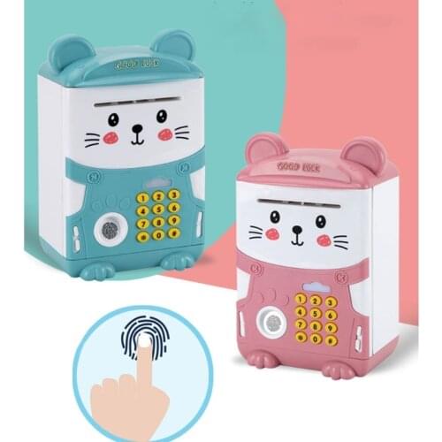 1PC ABS Piggy Bank ATM Safe Box Money Bank Learning Creative Automatic Money-Roll Safe Box Banking Toys for Girls