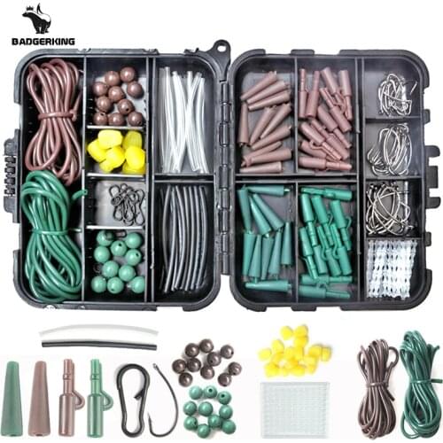 152 pieces carp fishing tackle box feeder fishing rig component set accessories kit for carp fishing