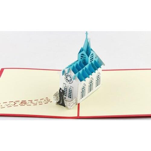 2019 creative 3D dream wedding church wedding invitation card paper cards handmade can custom