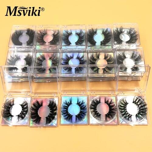 25MM 5D Mink Eyelashes Packaging Boxes Wholesale 3D Natural Long Mink Lashes Cruelty Free 8D False Eyelashes Makeup Tools Bulk