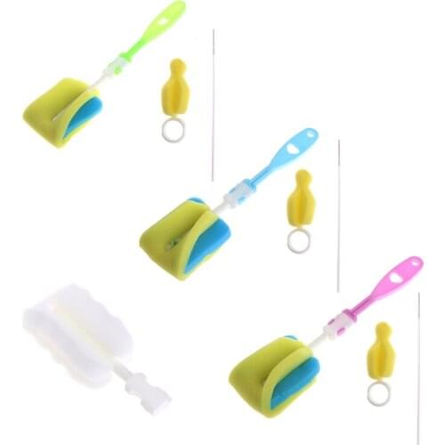 4pcs/set Sponge Brush Baby Bottle Cup Glass Pacifier Washing Clean Cleaner Tool For Baby