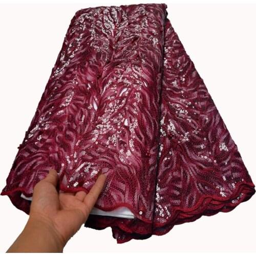 African Organza Sequins Lace Fabric High Quality Nigerian French Net Mesh Lace Fabrics For Women Dress OLP-233