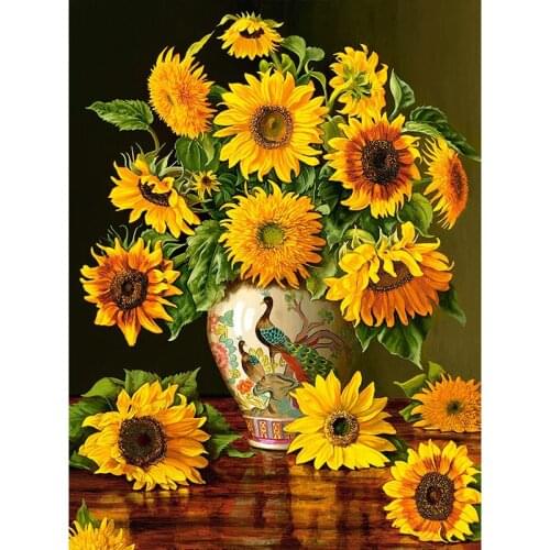 Full square diamond 5D DIY diamond embroidery still life sunflower diamond painting Cross Stitch Rhinestone mosaic decoration