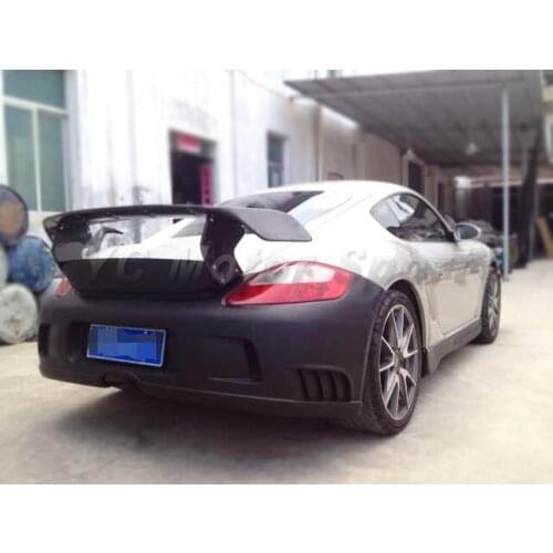 Car Accessories FRP Fiber Glass TA Style Trunk Spoiler Fit For 2006-2012 987 Cayman & Boxster Rear GT Wing