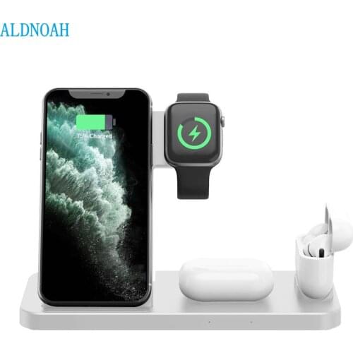 15W Qi Fast Wireless Charger Stand For iPhone 11 12 X 8 Apple Watch 4 in 1 Foldable Charging Dock Station for Airpods Pro iWatch