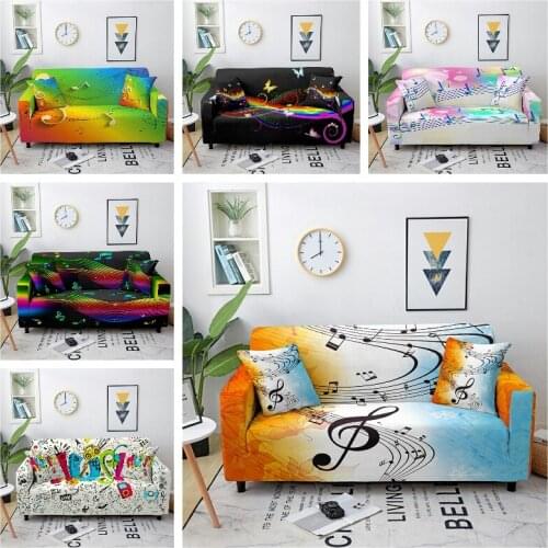 Musical Elements Sofa Cover Elastic Sectional Corner Couch Cover Anti-dust Sofa Protector Stretch Sofa Slipcover